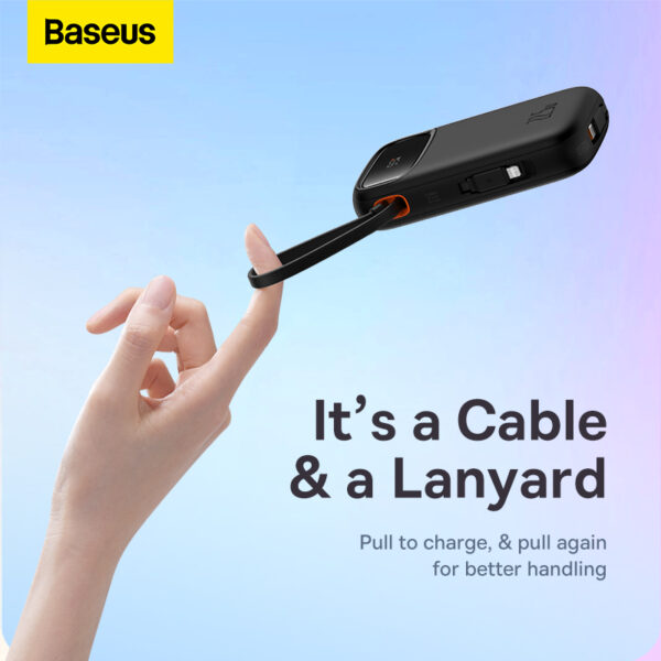 OS-Baseus Qpow Pro+ Digital Display Fast Charge Power Bank 20000mAh 22.5W Type-C Edition Cluster Black - Image 3