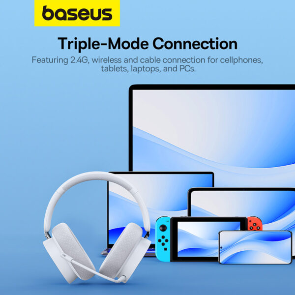 Baseus AeQur GH02 Gaming Wireless Headphones Moon White - Image 3
