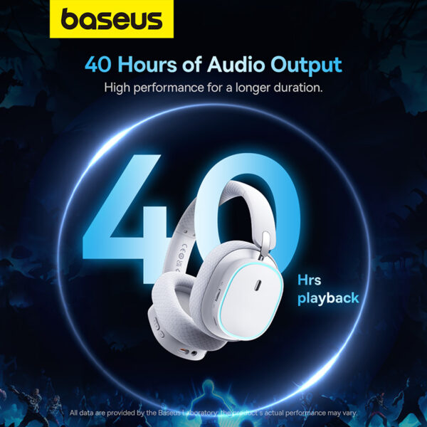 Baseus AeQur GH02 Gaming Wireless Headphones Moon White - Image 2