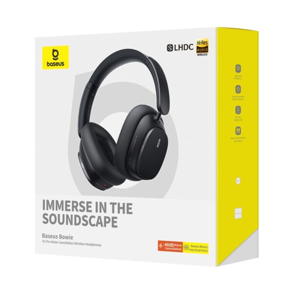 Baseus Bowie H1 Pro Noise-Cancellation Wireless Headphones Moon White - Image 3