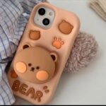 3D Soft and Cute Bear case🐻with stand