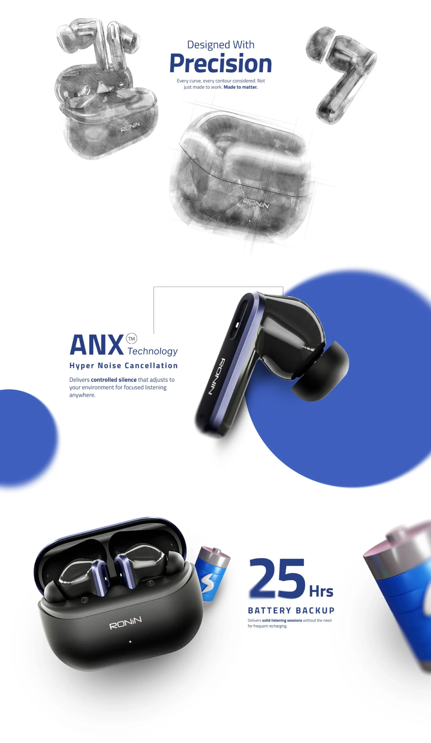 Ronin Vesper Earbuds R-7075 - Image 6